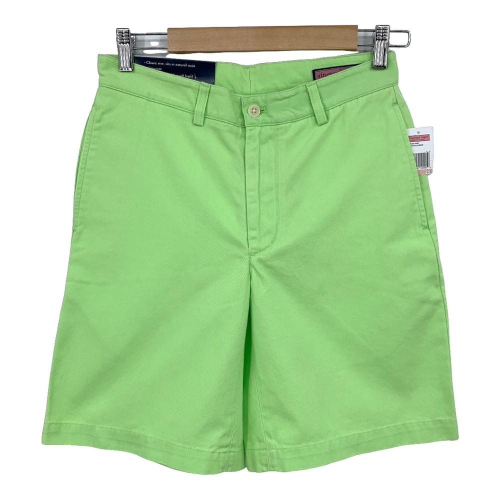 Vineyard Vines Classic Fit Club 9" Short in Iguana Green Sz 28